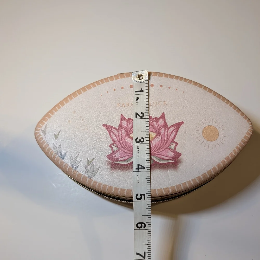 Karma And Luck Pink Lotus Travel Jewelry Case